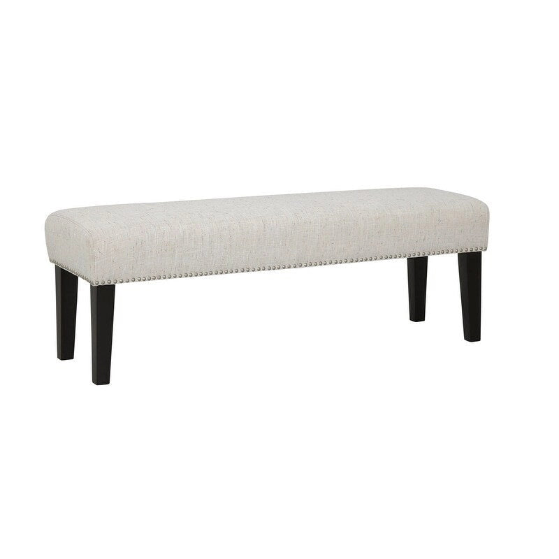 Banc d'appoint rembourré avec garniture cloutée