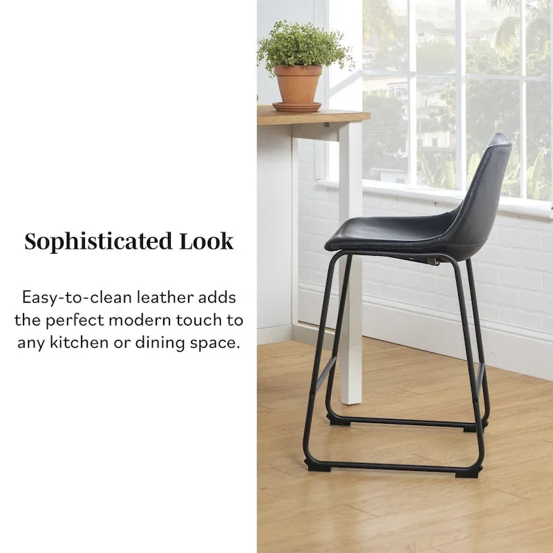 Tabouret de comptoir en similicuir