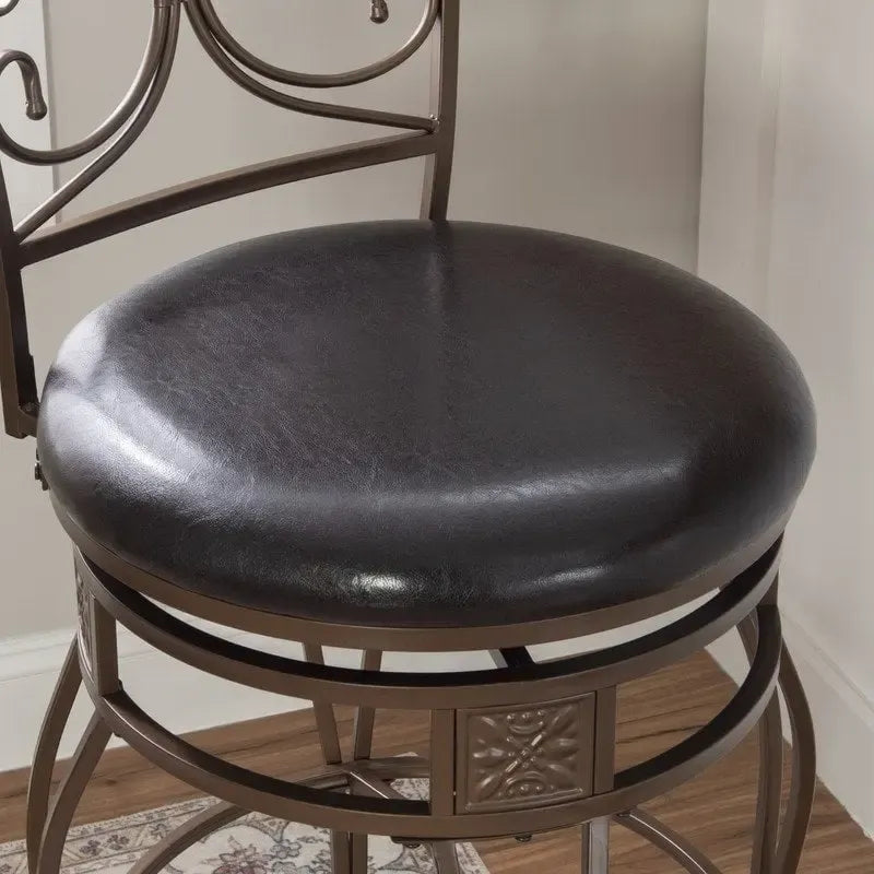 Tabouret de bar pivotant en métal avec volutes, grande taille