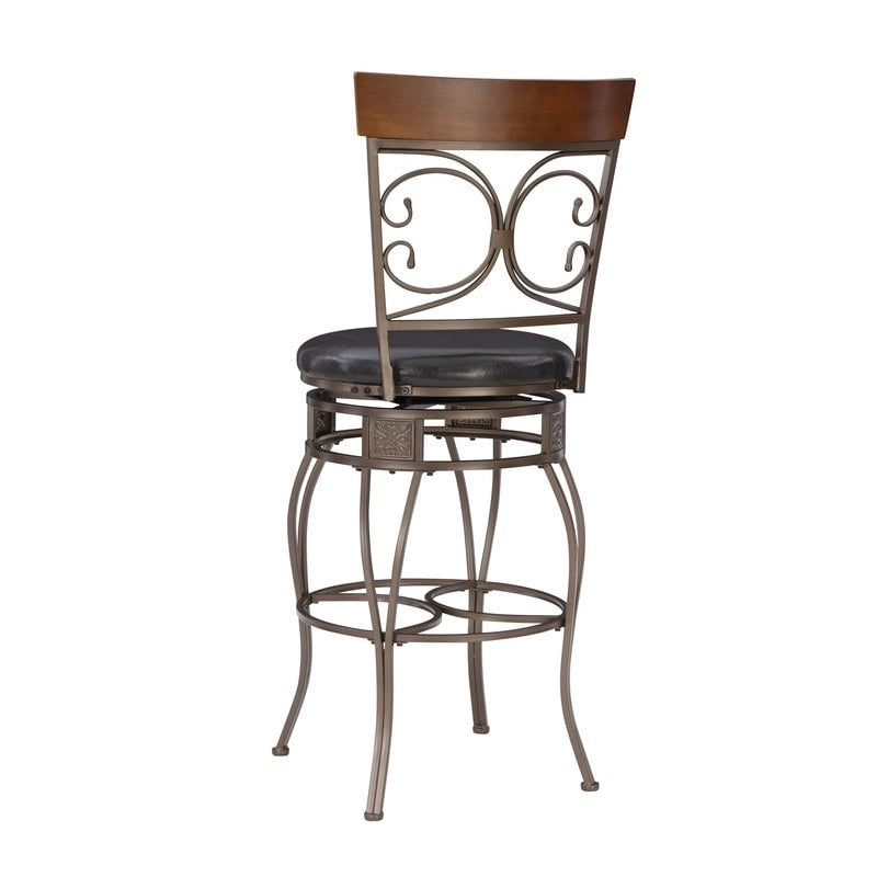 Tabouret de bar pivotant en métal avec volutes, grande taille