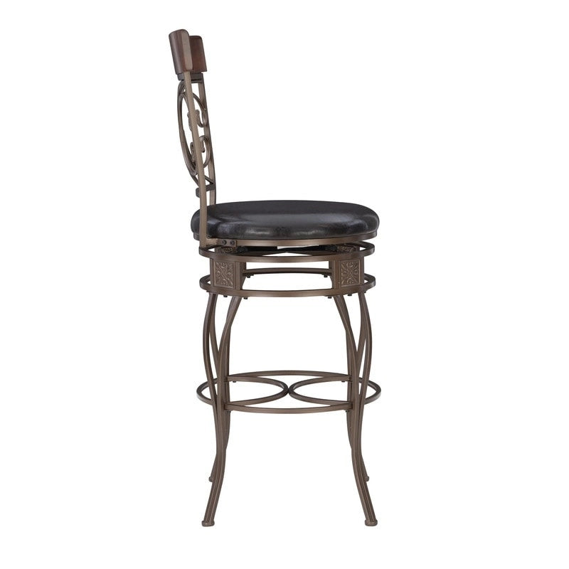Tabouret de bar pivotant en métal avec volutes, grande taille