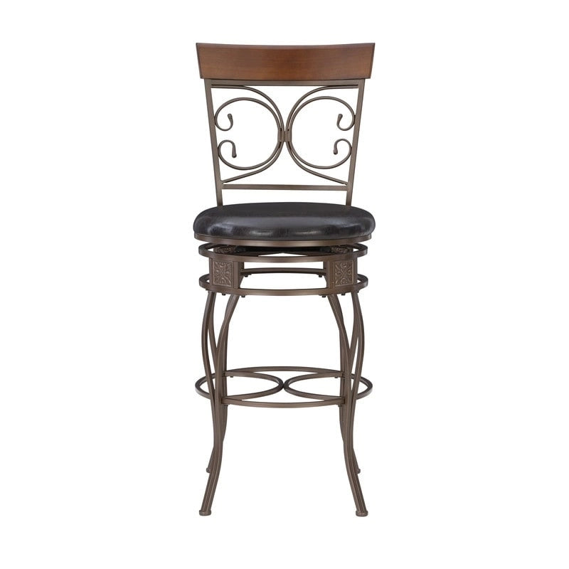 Tabouret de bar pivotant en métal avec volutes, grande taille