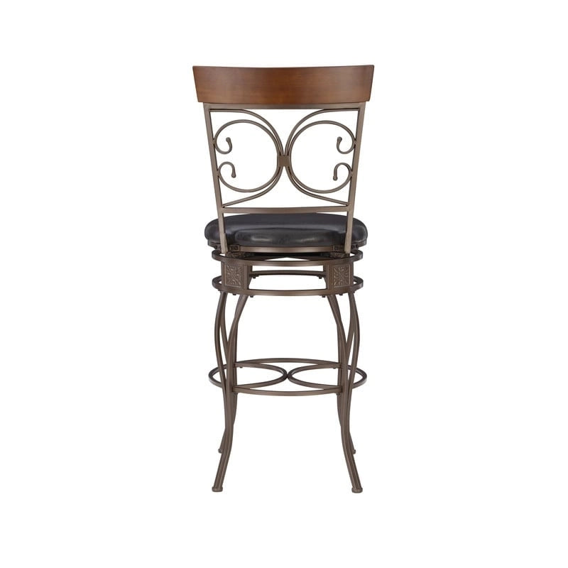Tabouret de bar pivotant en métal avec volutes, grande taille
