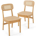 Fauteuils d'appoint en rotin Cadre en bambou Dossier en cannage