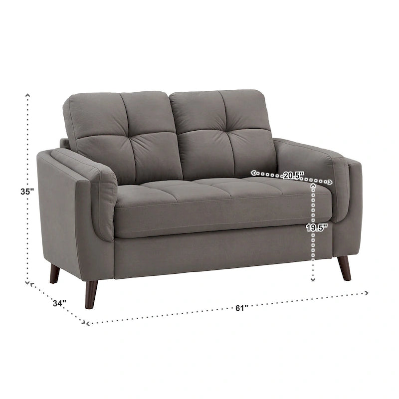 Causeuse à accoudoirs en microfibre