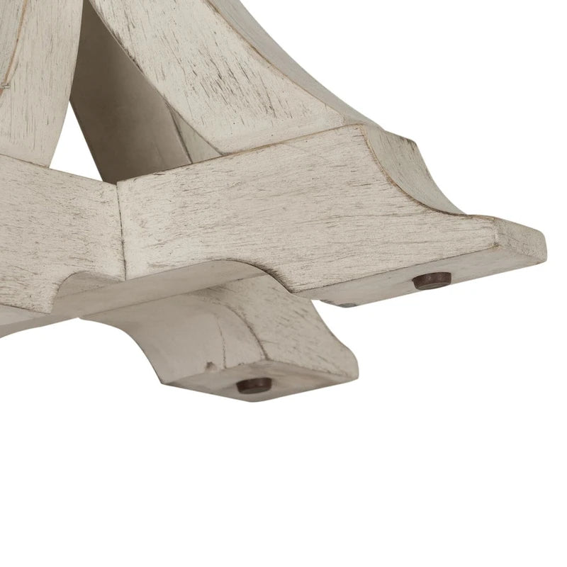 Table d'appoint ronde blanc antique, style ferme revisitée
