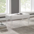 Banc d'entrée capitonné en cristal blanc
