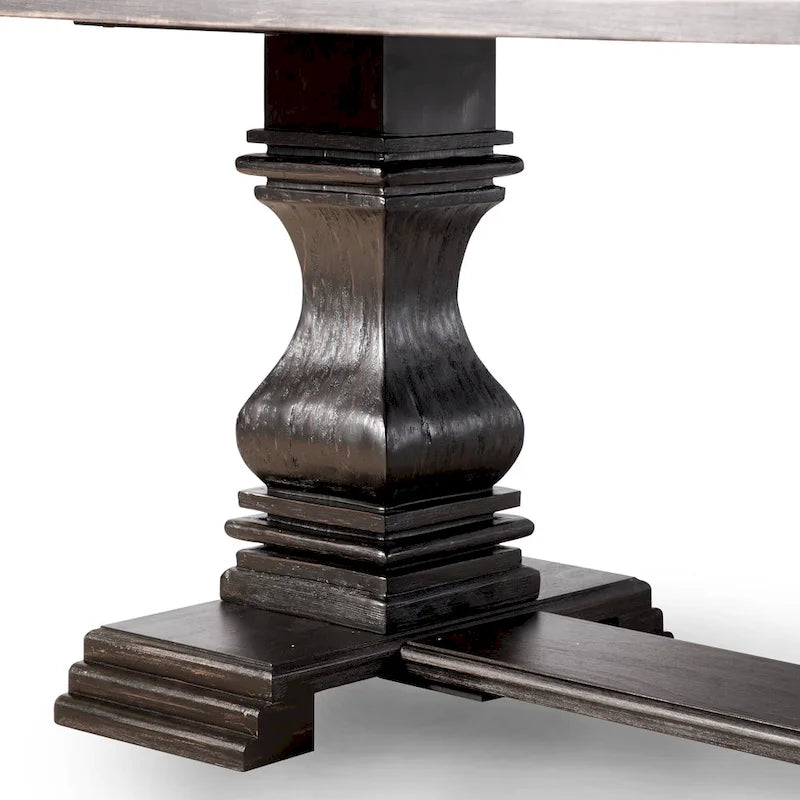 Table à manger antique noire traditionnelle