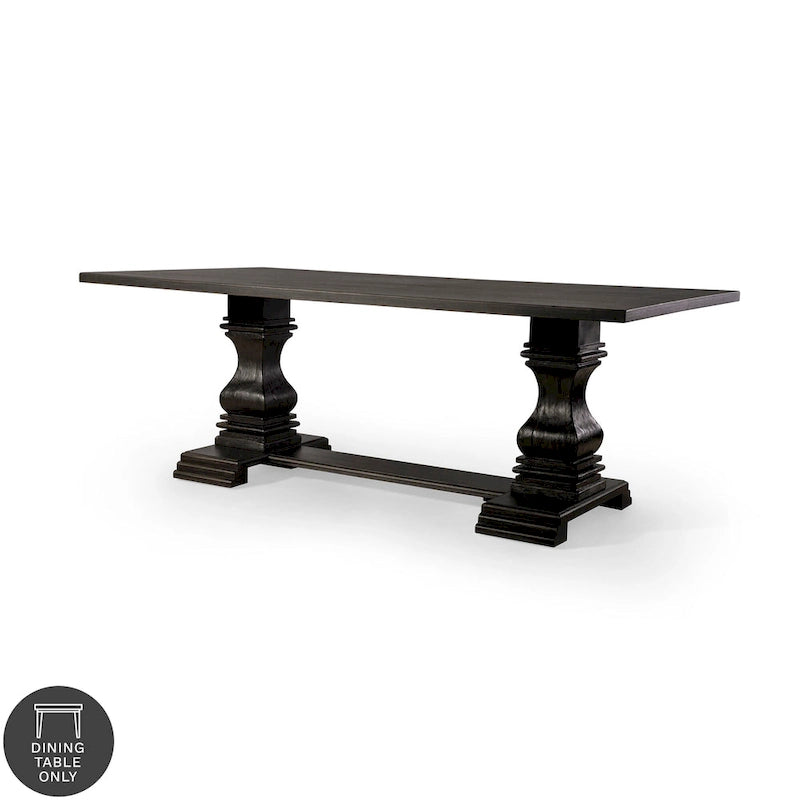 Table à manger antique noire traditionnelle
