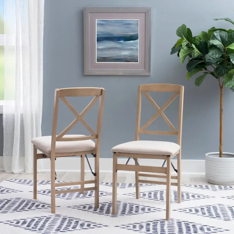 Chaise de salle à manger pliante gris délavé à l'arrière