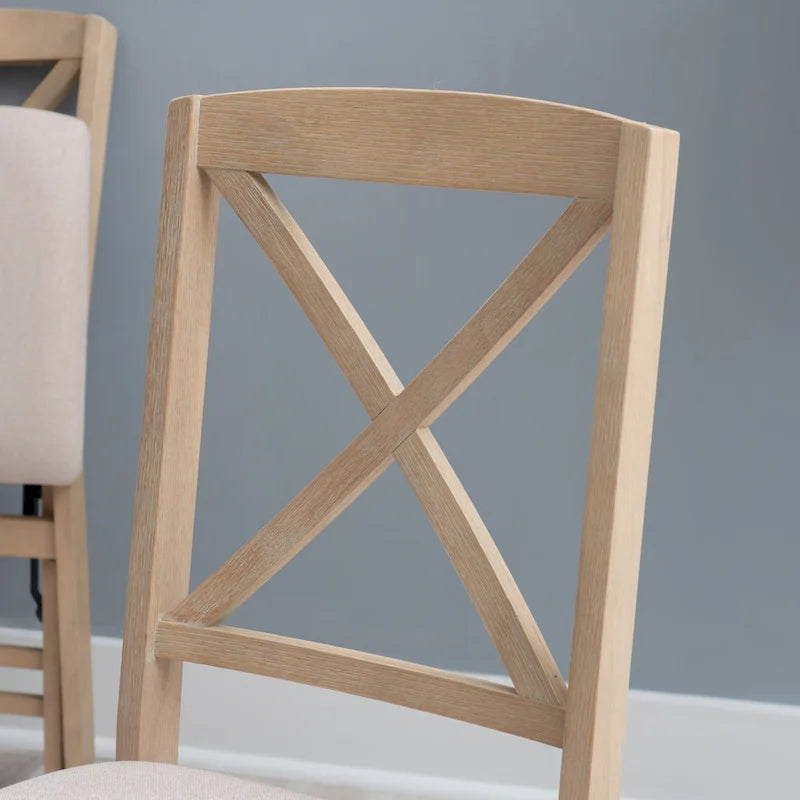 Chaise de salle à manger pliante gris délavé à l'arrière