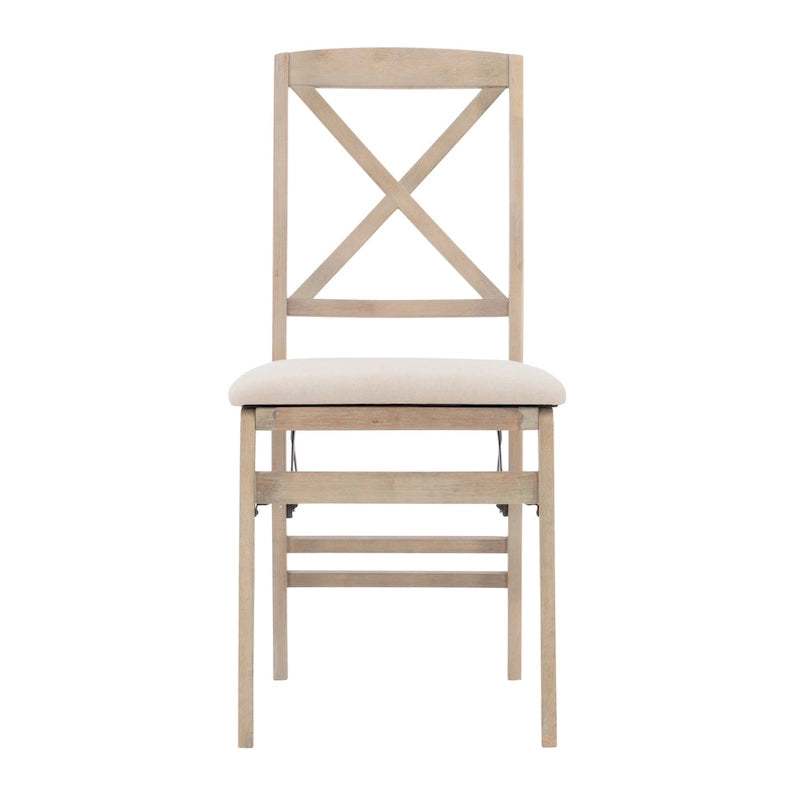 Chaise de salle à manger pliante gris délavé à l'arrière