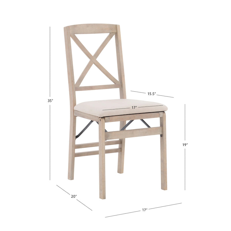Chaise de salle à manger pliante gris délavé à l'arrière