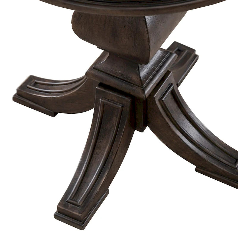 Table d'appoint ronde selle marron et bluestone