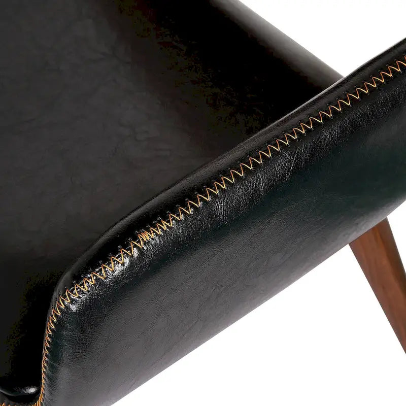 Chaise de salle à manger en similicuir style Mid-Century avec pieds en métal
