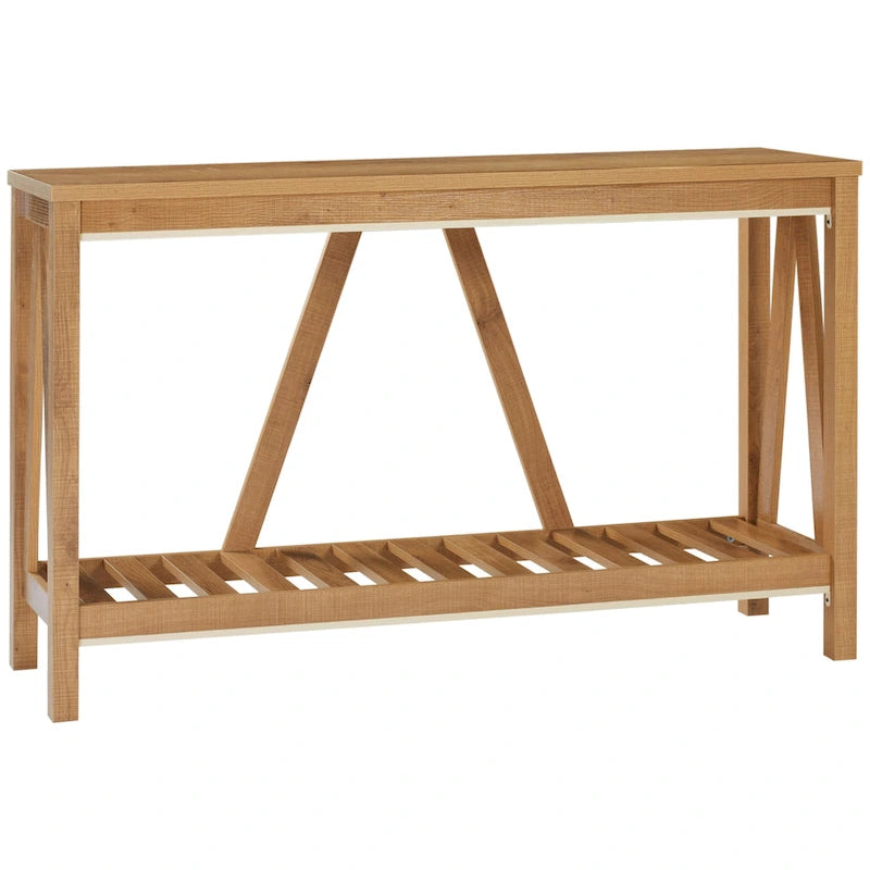 Console rustique avec étagère de rangement