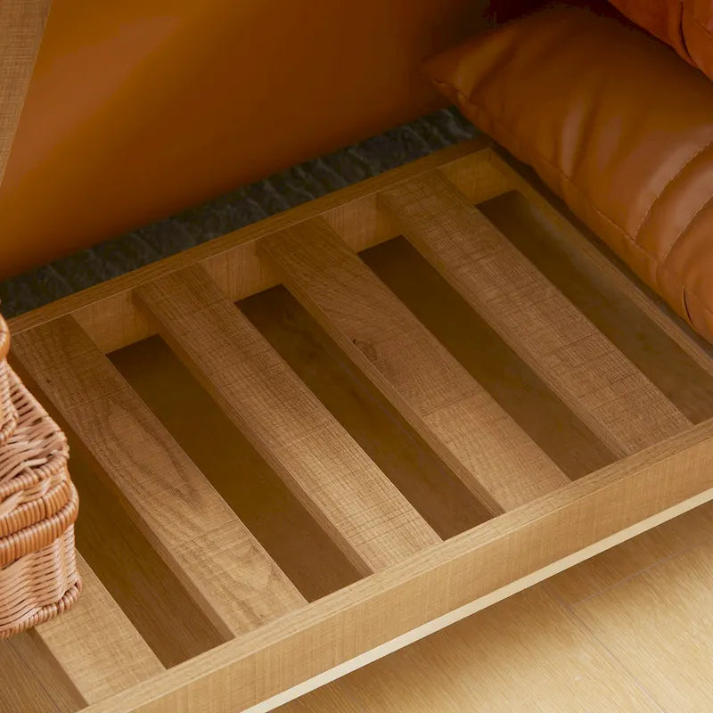 Console rustique avec étagère de rangement