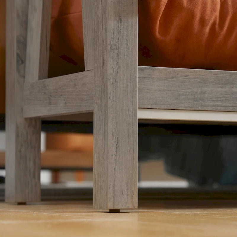 Console rustique avec étagère de rangement