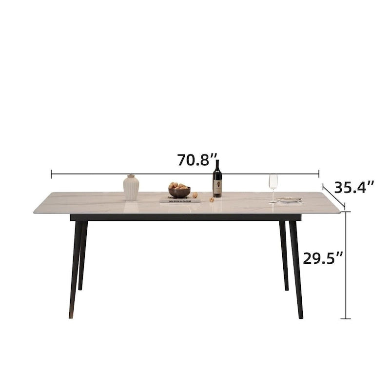 Table à manger de cuisine rectangulaire blanche
