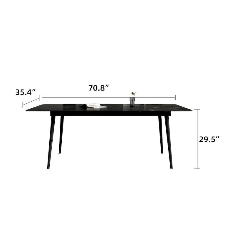 Table à manger de cuisine rectangulaire blanche