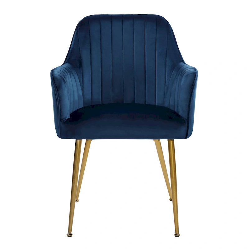 Chaises de salle à manger d'appoint en velours avec pieds en métal doré
