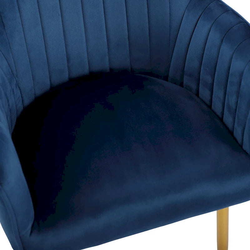 Chaises de salle à manger d'appoint en velours avec pieds en métal doré