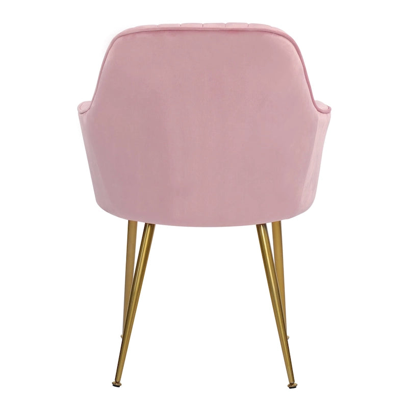 Chaises de salle à manger d'appoint en velours avec pieds en métal doré