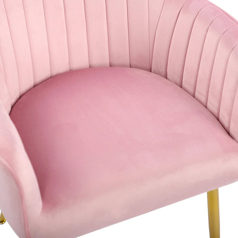Chaises de salle à manger d'appoint en velours avec pieds en métal doré