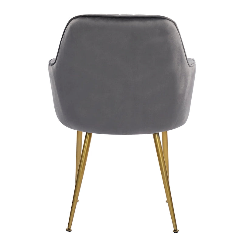 Chaises de salle à manger d'appoint en velours avec pieds en métal doré