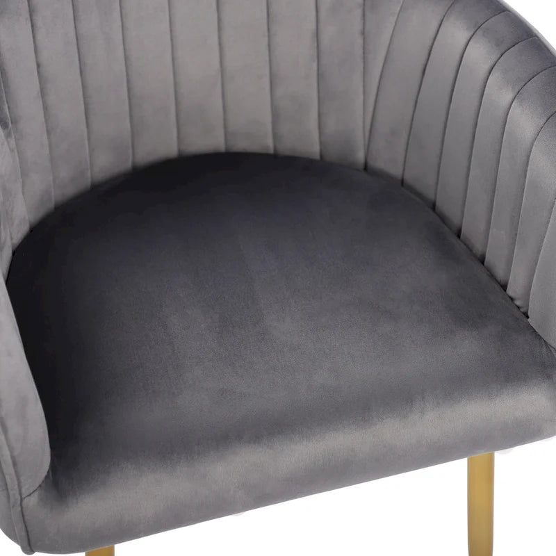 Chaises de salle à manger d'appoint en velours avec pieds en métal doré