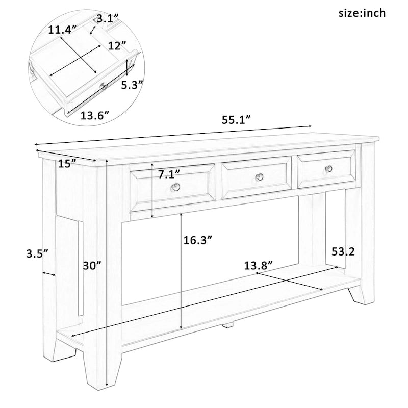 Meuble de rangement en bois avec poignées en métal