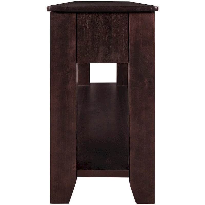 Meuble de rangement en bois avec poignées en métal