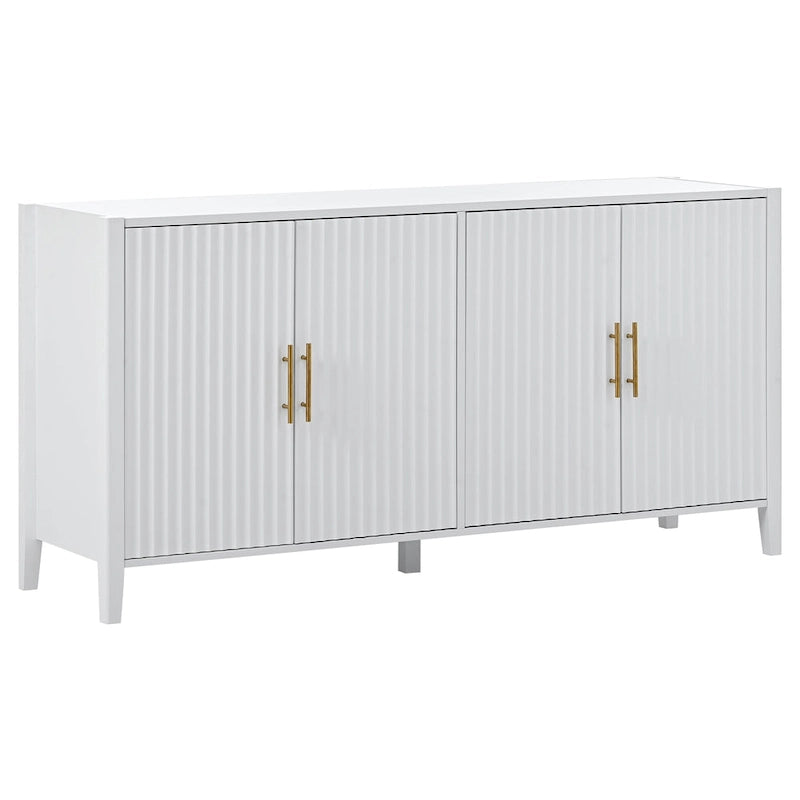 Meuble de rangement en bois avec poignées en métal