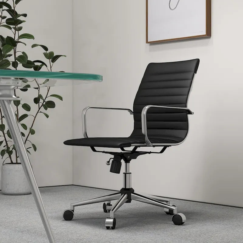 Chaise de bureau informatique côtelée