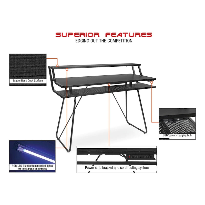 Bureau de gaming réglable