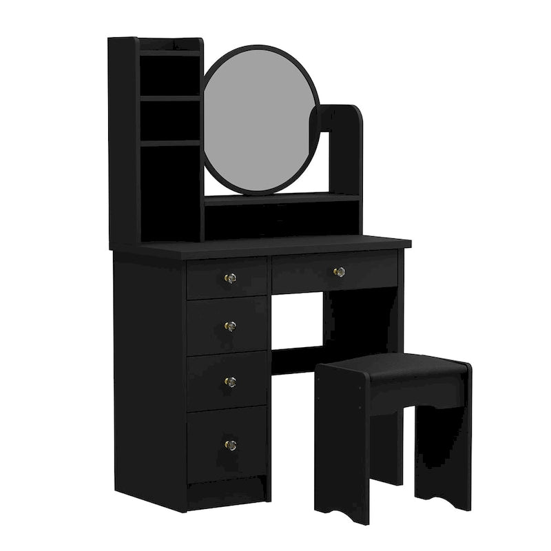 Grande coiffeuse avec tabouret et miroir