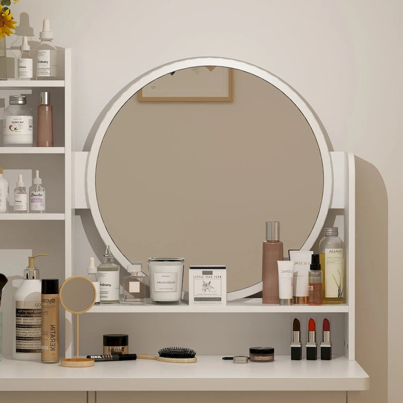 Grande coiffeuse avec tabouret et miroir