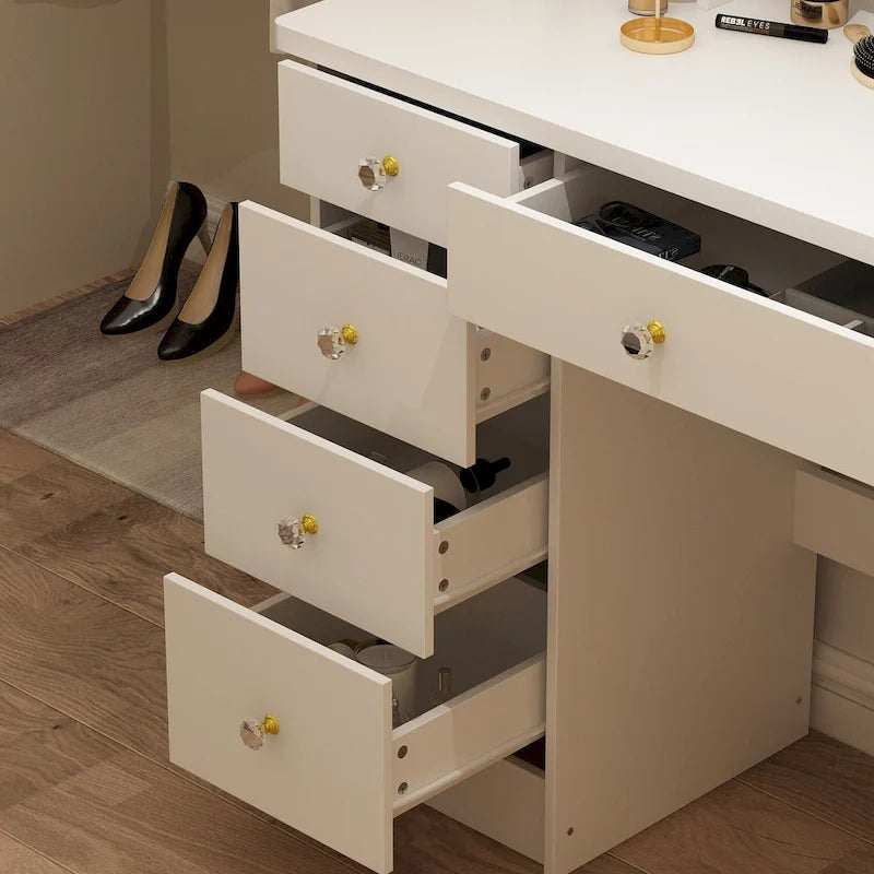 Grande coiffeuse avec tabouret et miroir
