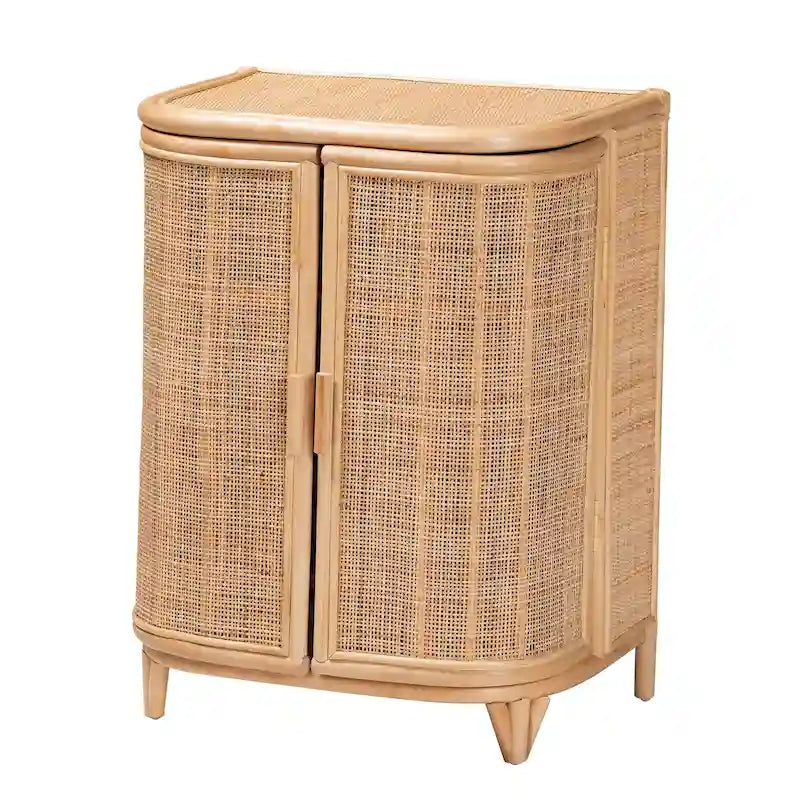 Meuble de rangement bohème en rotin naturel