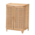 Meuble de rangement bohème en rotin naturel