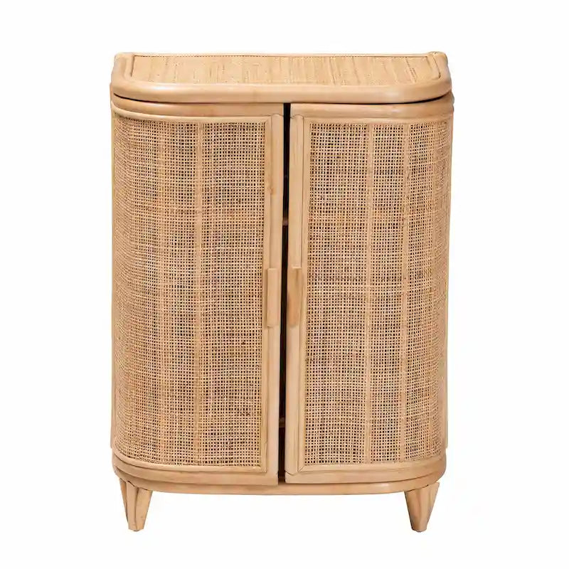 Meuble de rangement bohème en rotin naturel