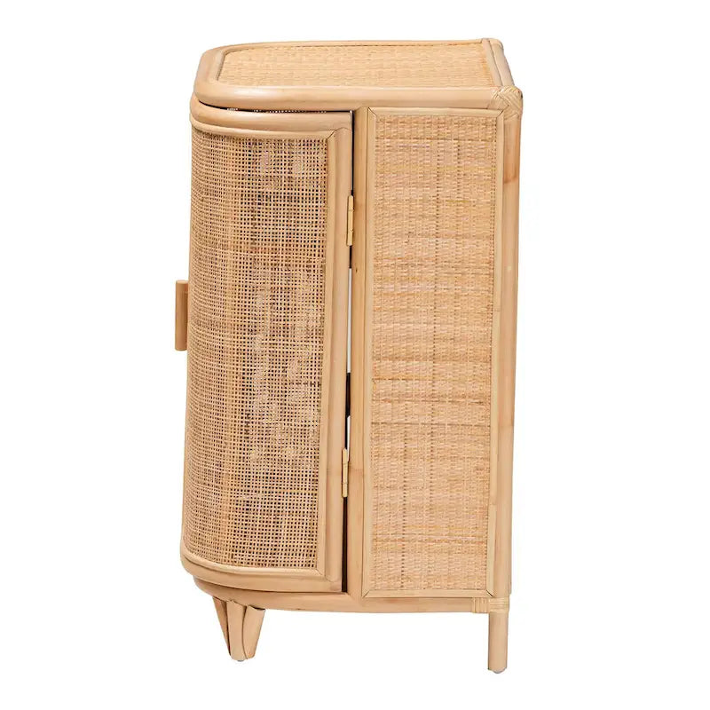Meuble de rangement bohème en rotin naturel