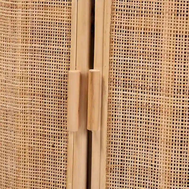 Meuble de rangement bohème en rotin naturel
