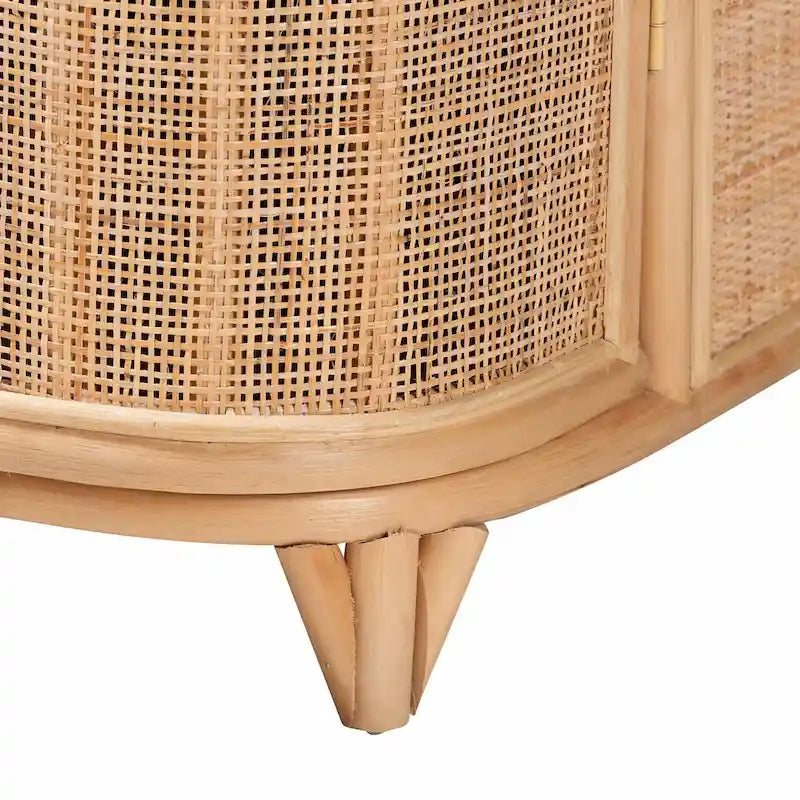 Meuble de rangement bohème en rotin naturel