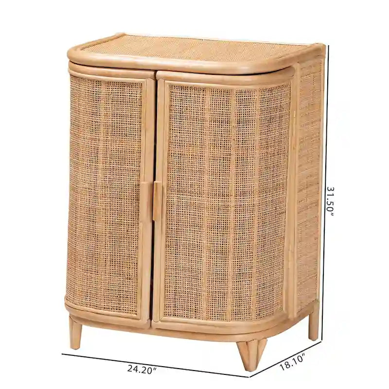 Meuble de rangement bohème en rotin naturel