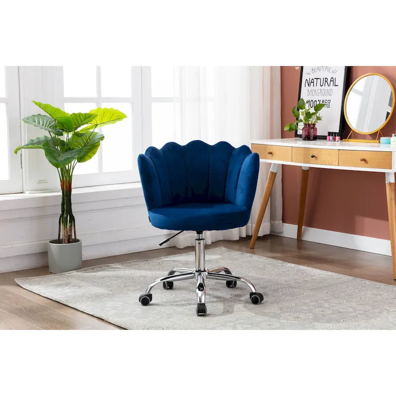Chaise de bureau pivotante réglable en hauteur, en velours