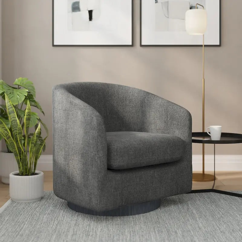 Fauteuil pivotant Barrel avec base en vinyle