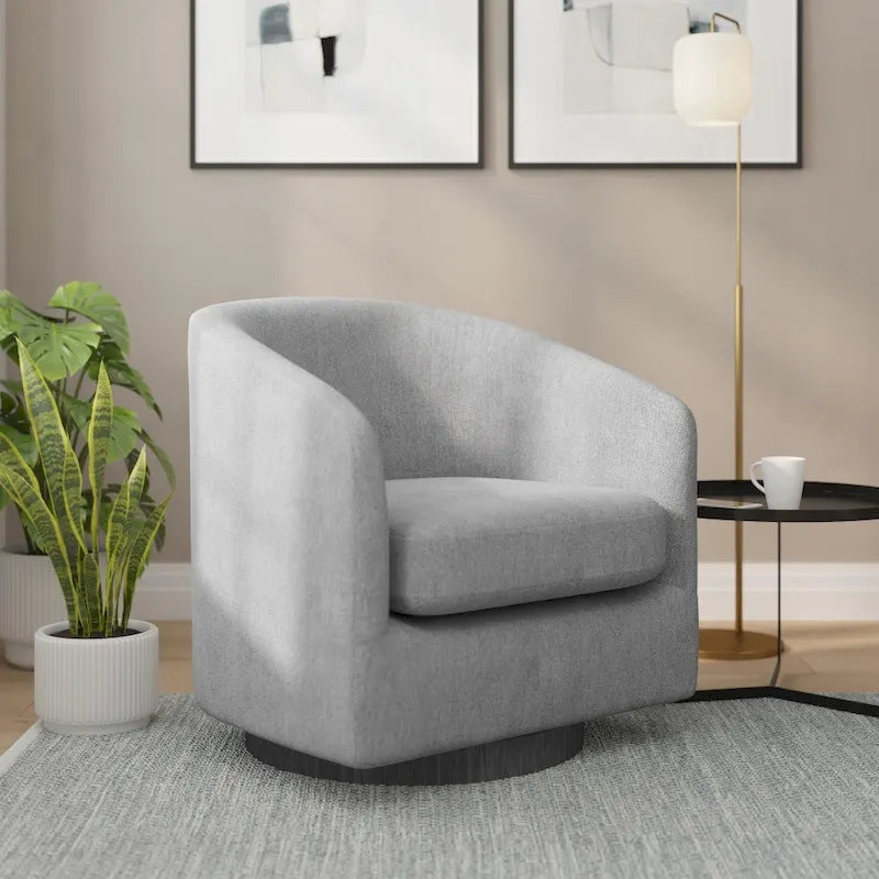 Fauteuil pivotant Barrel avec base en vinyle