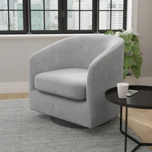 Fauteuil pivotant Barrel avec base en vinyle
