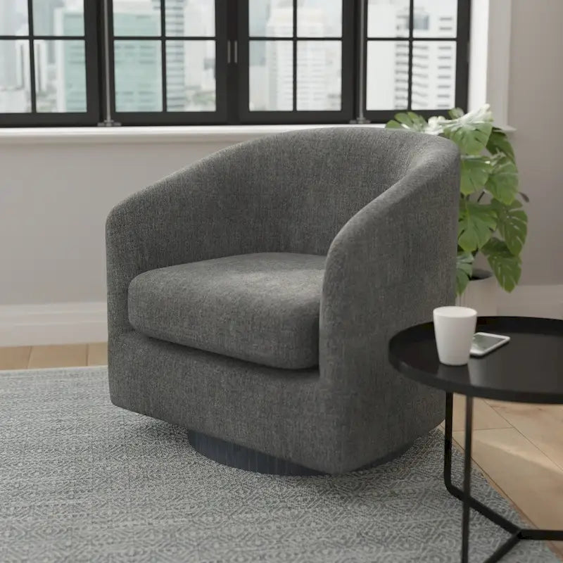 Fauteuil pivotant Barrel avec base en vinyle